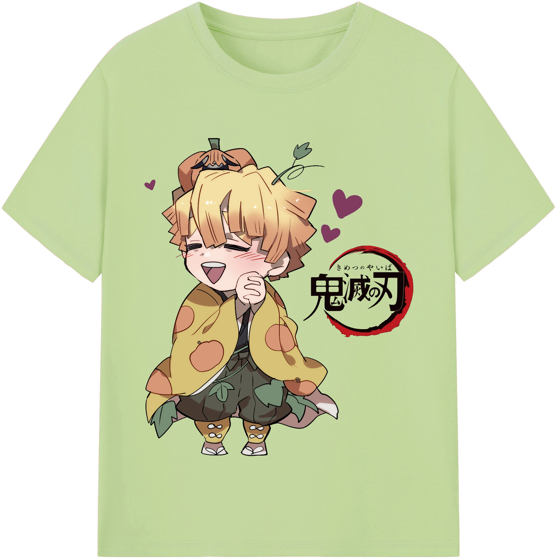 （画像用） 鬼滅の刃（きめつのやいば）我妻 善逸／あがつま ぜんいつ Agatsuma Zenitsu 綿100％半袖Tシャツ（フロントプリント）